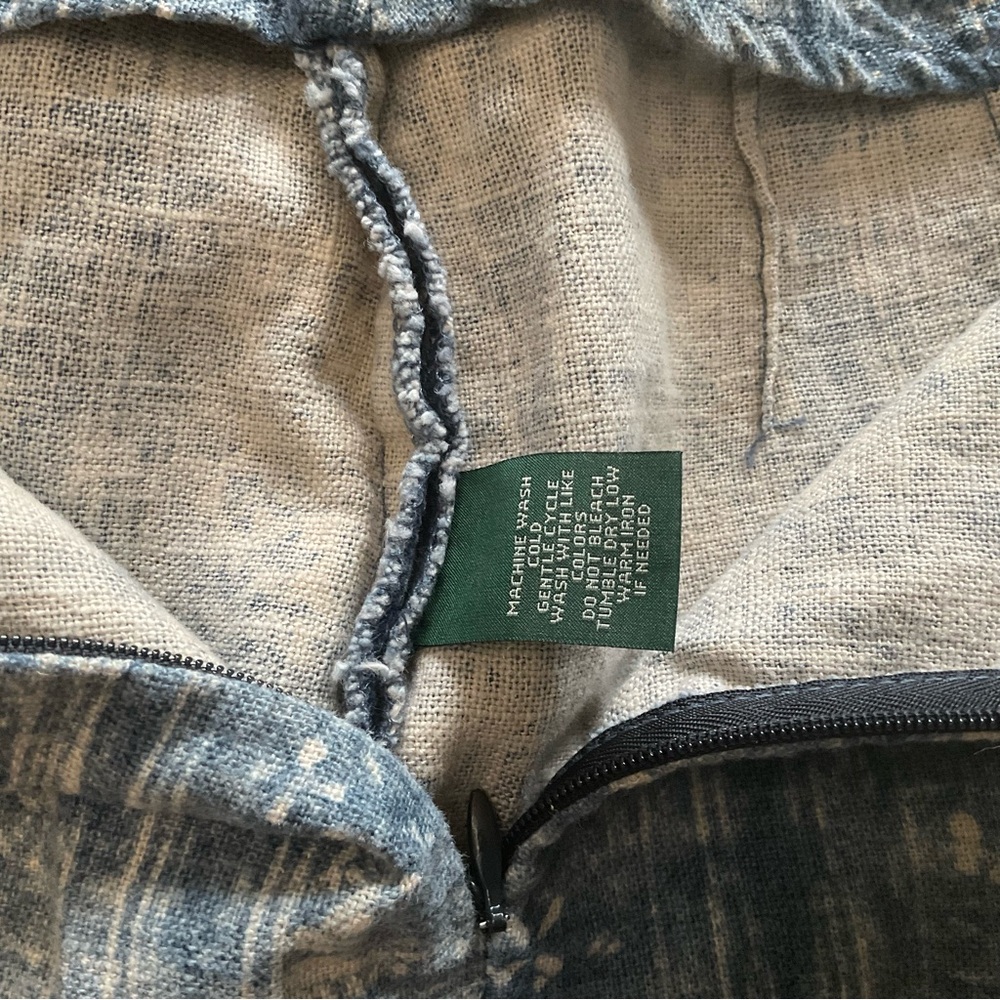 LRL Lauren Jeans Co. Ralph Lauren Skirt Indigo Linen Blend Ruffle Tiered Size 2 - Picture 8 of 9